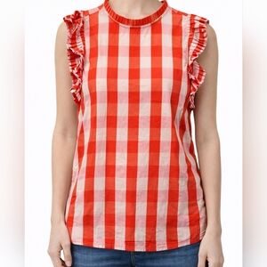 LOFT Checkered Sleeveless Top M